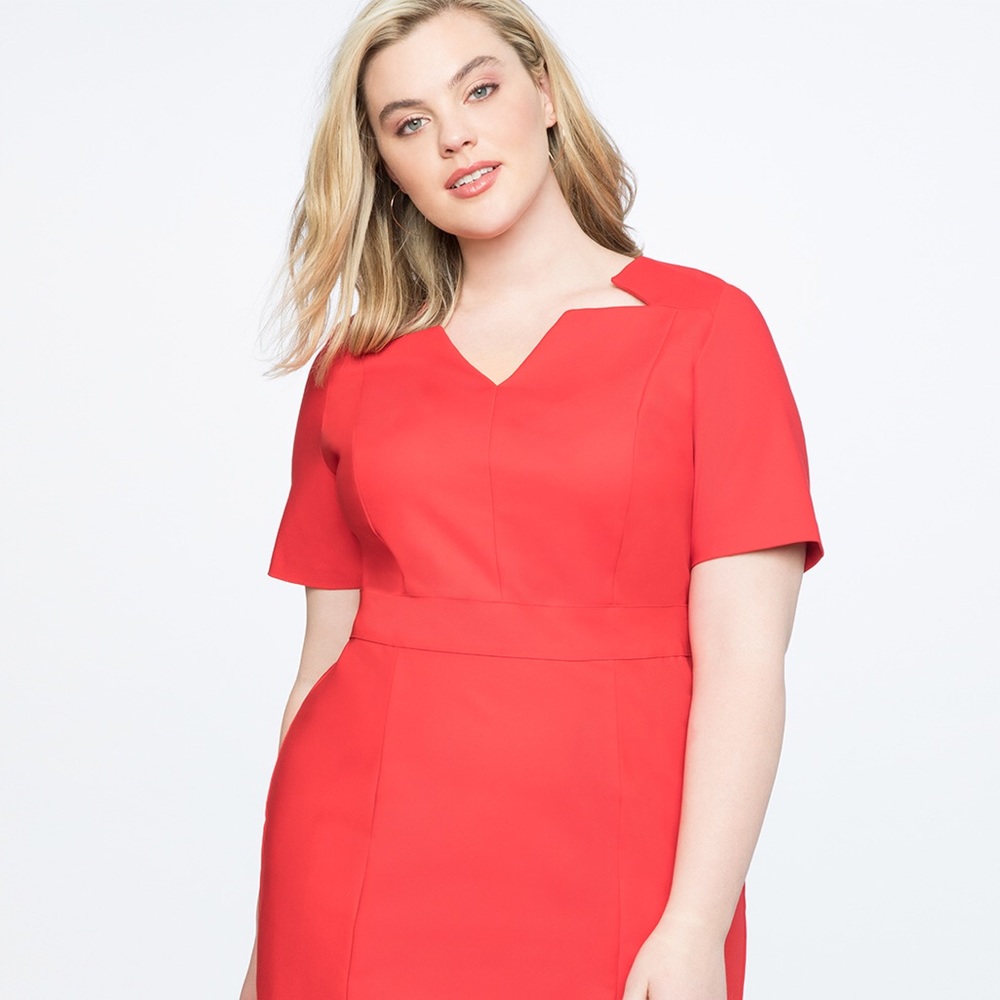 NWT Eloquii Sheath Dress with Cut Out Neckline
